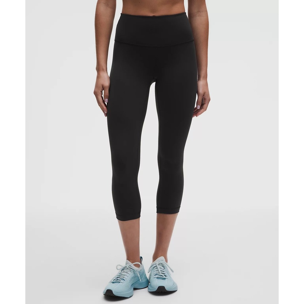 Lululemon Wunder Under Crop Leggings Black High Rise Size 8
